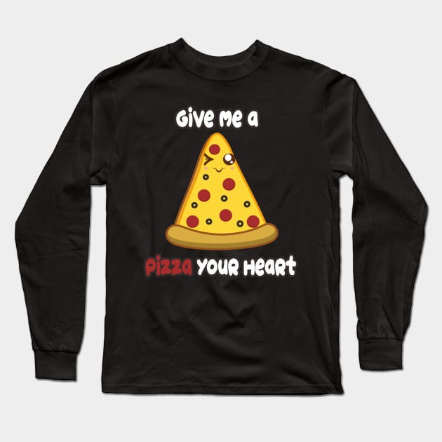 Pizza Heart Long Sleeve T-Shirt by rachybattlebot